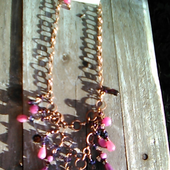 Pink and purple necklace set - Picture 3 of 6